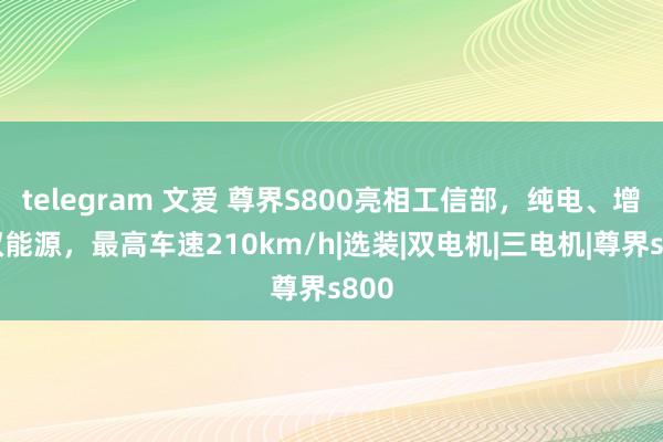 telegram 文爱 尊界S800亮相工信部，纯电、增程双能源，最高车速210km/h|选装|双电机|三电机|尊界s800