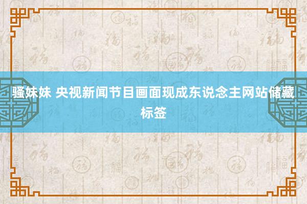 骚妹妹 央视新闻节目画面现成东说念主网站储藏标签