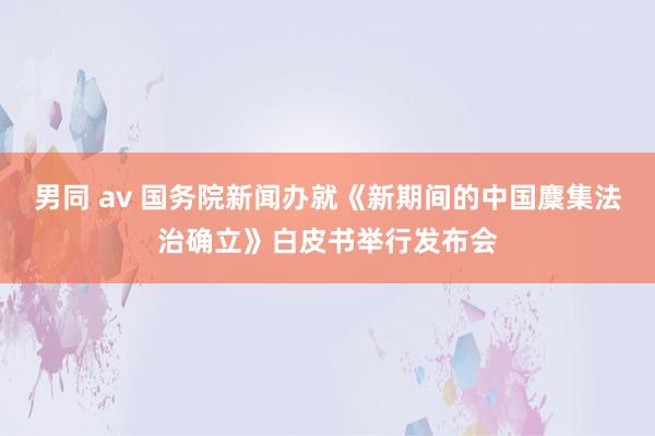 男同 av 国务院新闻办就《新期间的中国麇集法治确立》白皮书举行发布会