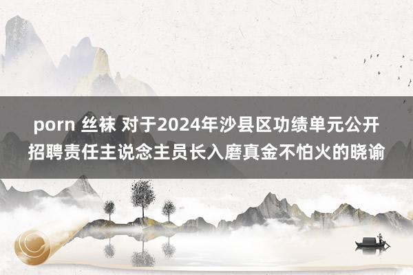 porn 丝袜 对于2024年沙县区功绩单元公开招聘责任主说念主员长入磨真金不怕火的晓谕