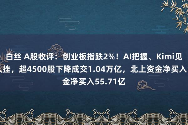 白丝 A股收评：创业板指跌2%！AI把握、Kimi见识股王人挫，超4500股下降成交1.04万亿，北上资金净买入55.71亿